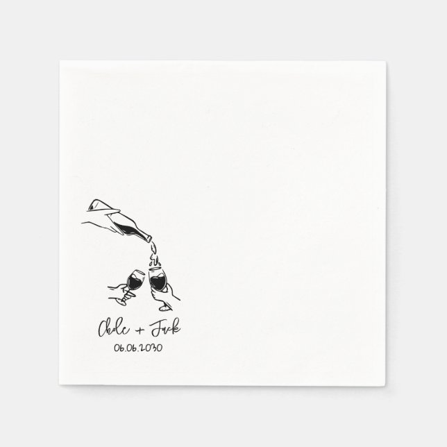 Guardanapos de casamento em taça de champanhe dese (Frente)