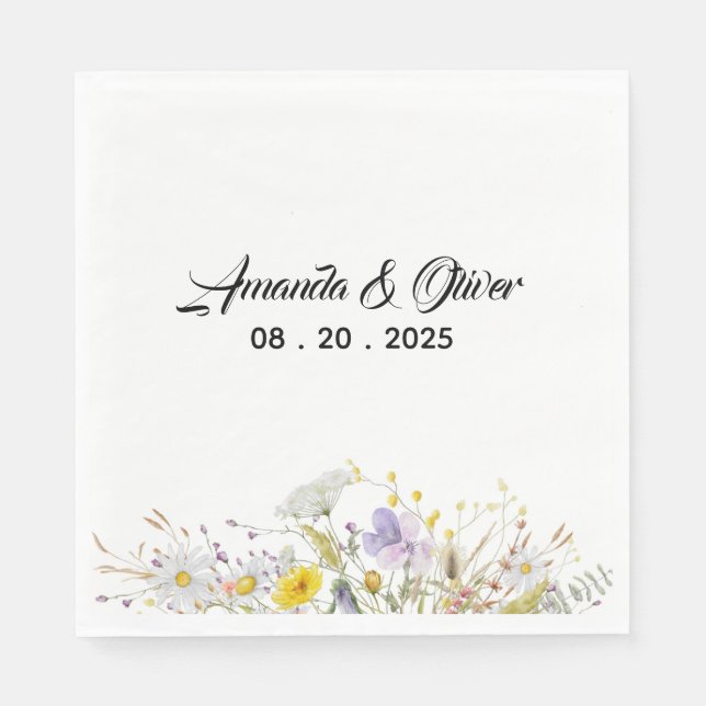 Guardanapos de Casamento Flor de Primavera (Frente)