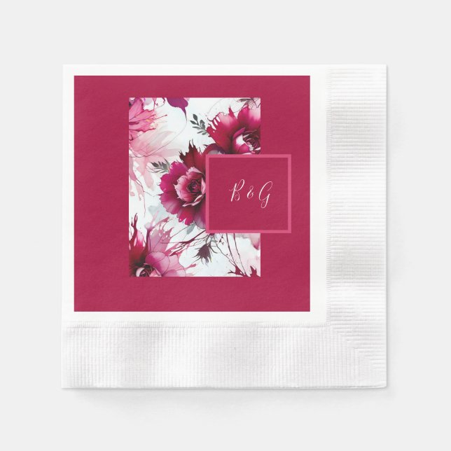 guardanapos de casamento florais abstrato floral (Frente)