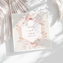 Guardanapos de casamento florais Bege Blush