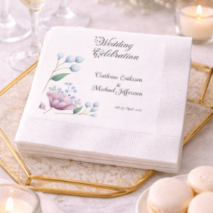 Guardanapos de casamento florais de jardim com vis