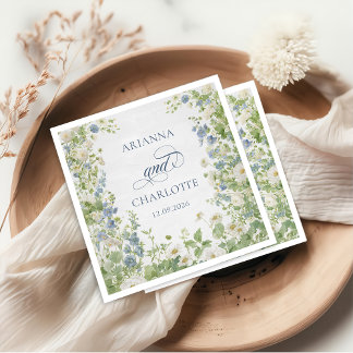 Guardanapos de casamento florais de jardim de prim
