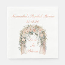 Guardanapos de casamento florais de pêssego elegan