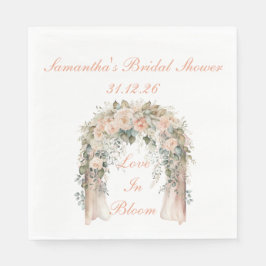 Guardanapos de casamento florais de pêssego elegan