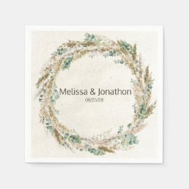 Guardanapos de casamento florais neutros Boho Past