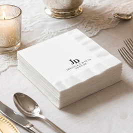 Guardanapos de Casamento Minimalista com Monograma