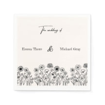 Guardanapos de casamento minimalistas elegantes pe