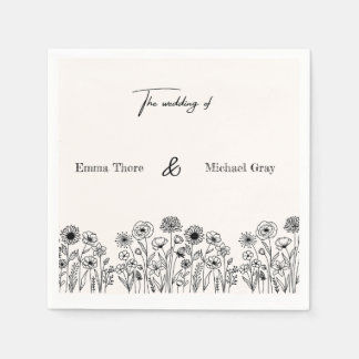 Guardanapos de casamento minimalistas elegantes pe