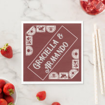 Guardanapos de casamento minimalistas em burgundy