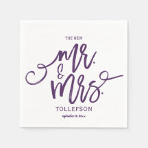 Guardanapos de Casamento Modernos | Brush Script (