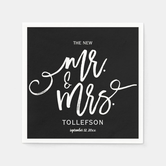 Guardanapos de Casamento Modernos | Tipografia de  (Frente)