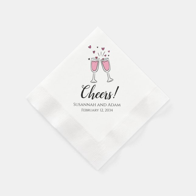 Guardanapos de casamento personalizados Cheers com (Canto)