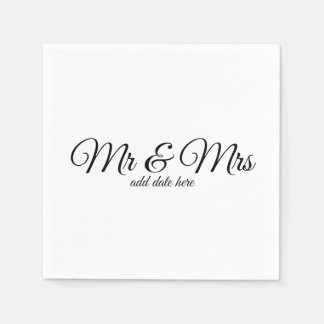 Guardanapos de casamento personalizados com datas