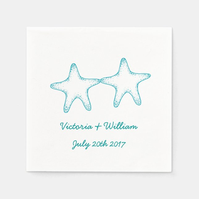 Guardanapos de casamento personalizados com estrel (Frente)