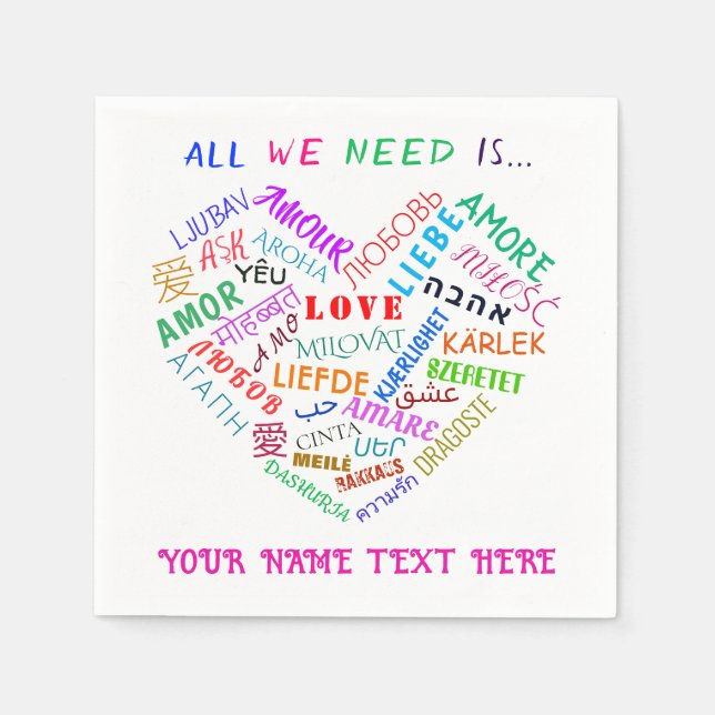 Guardanapos de Casamento Personalizados com Texto  (Frente)