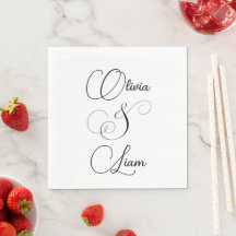 guardanapos de casamento personalizados do rico