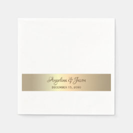 Guardanapos de casamento personalizados em dourado
