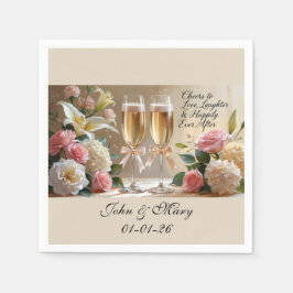 Guardanapos de Casamento Personalizados - Felizes