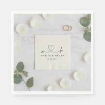 Guardanapos de Casamento Personalizados: Monograma