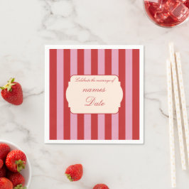 Guardanapos de casamento personalizados rosa e lis