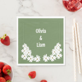 Guardanapos de casamento personalizados verdes