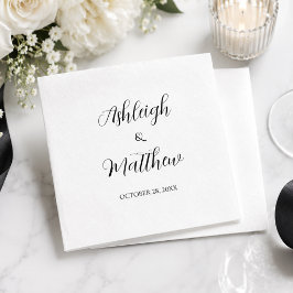 Guardanapos de Casamento Pretos e Brancos Elegante