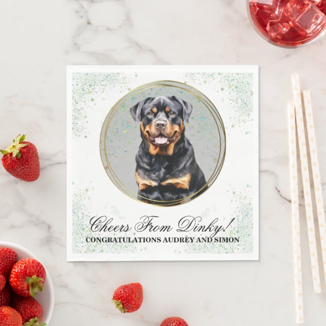 Guardanapos de Casamento Rottweiler Com Foto de Cã (Insitu)