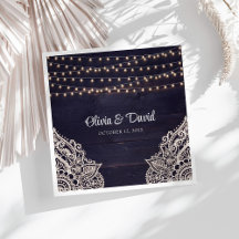 Guardanapos de casamento rústicos elegantes azul m