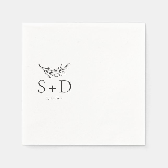 Guardanapos de casamento simples personalizados (Frente)