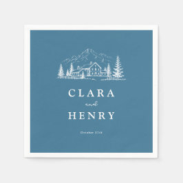 Guardanapos de casamento Slate Blue Ski Lodge