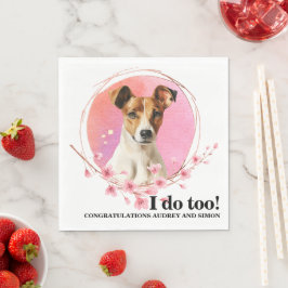 Guardanapos de casamento Smooth Fox Terrier com fo