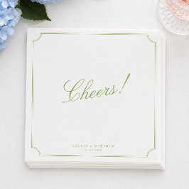 Guardanapos de casamento verde cítrico Cheers