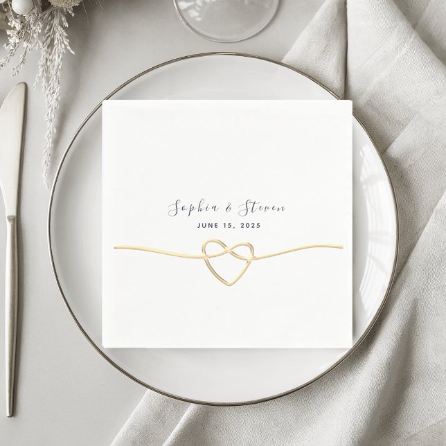 Guardanapos de Casanento com Coração (Criador carregado)