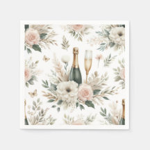 Guardanapos de Champanhe Floral Blush