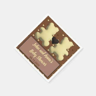 Guardanapos de chocolate fofo para chá de bebê