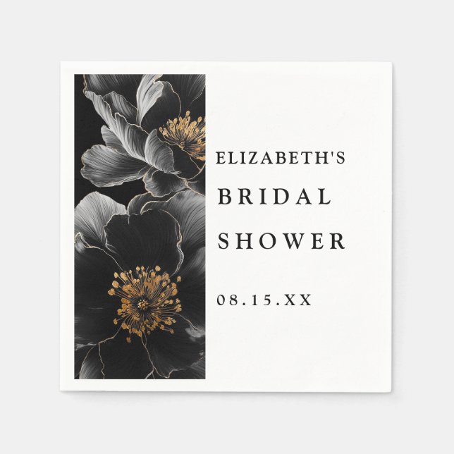 Guardanapos de Chuva de Noiva Florais Elegantes Mo (Frente)