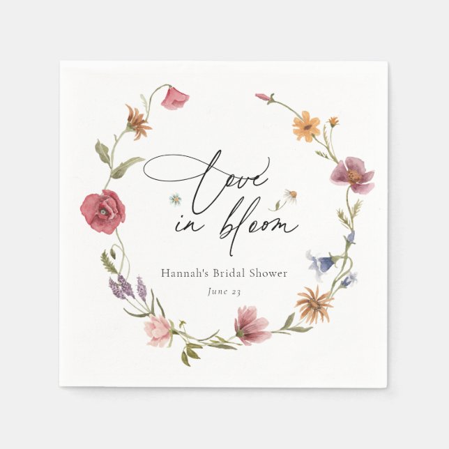 Guardanapos de Chuveiro de Noiva Wildflower Bloom (Frente)