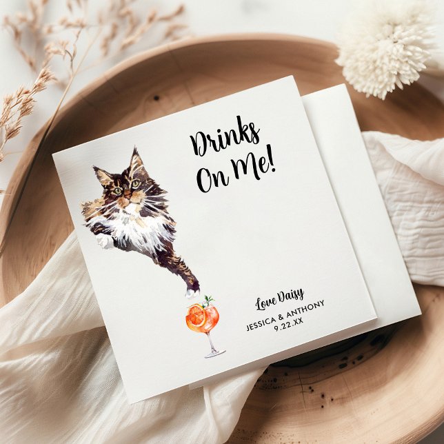 Guardanapos de Cocktail Casamento de Gato (Criador carregado)