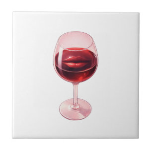 Guardanapos de Cocktail com Taça de Vinho e Lábios