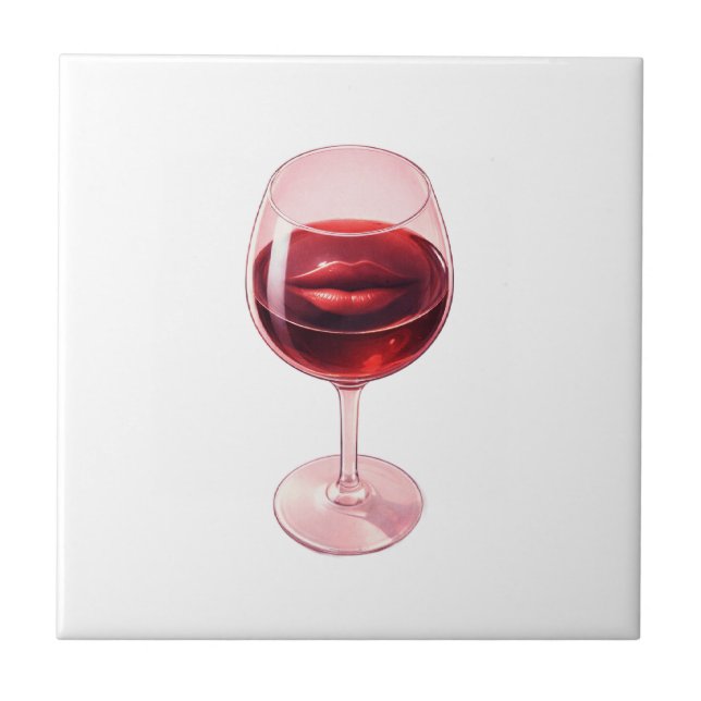 Guardanapos de Cocktail com Taça de Vinho e Lábios (Frente)