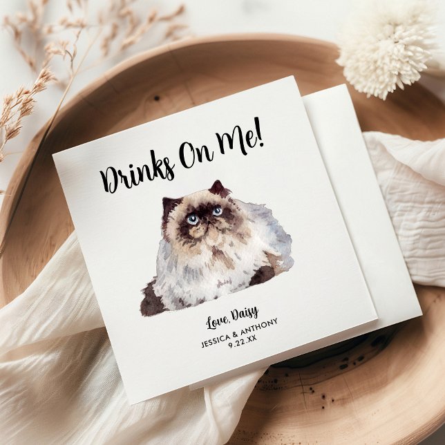 Guardanapos de Cocktail de Casamento de Gato (Criador carregado)