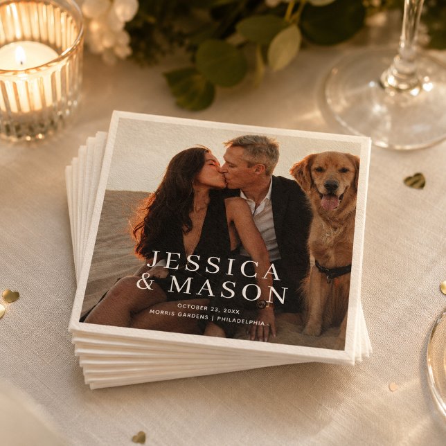 Guardanapos de Cocktail de Casamento Moderno e Ele (Criador carregado)