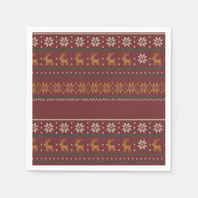 Guardanapos de Cocktail de Natal de Tricô Sweater  (Frente)