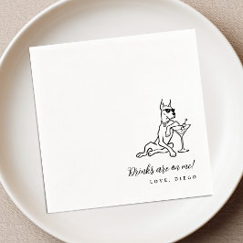 Guardanapos de Cocktail de Noiva Doberman Drinks o