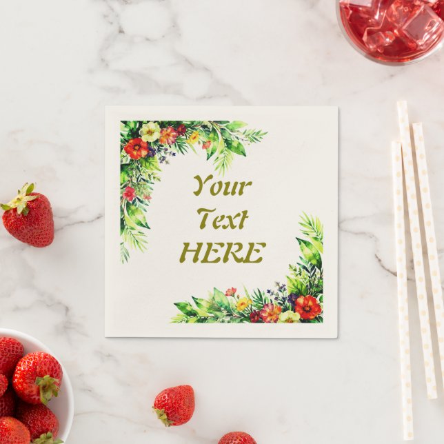 Guardanapos de Cocktail Florais Personalizados com (Insitu)