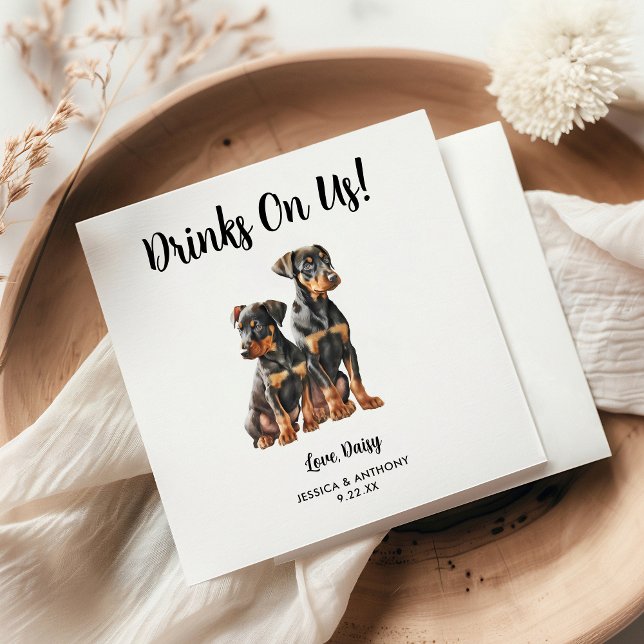 Guardanapos de Cocktail para Casamento de Cachorro (Criador carregado)