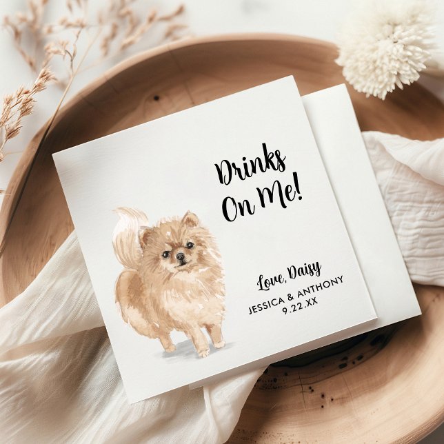 Guardanapos de Cocktail para Casamento de Cachorro (Criador carregado)