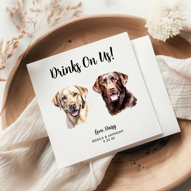 Guardanapos de Cocktail para Casamento de Cachorro (Criador carregado)