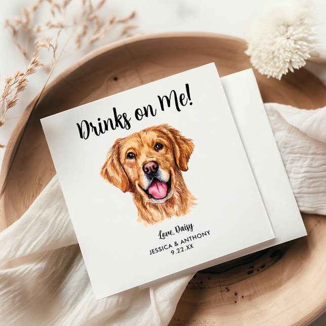 Guardanapos de Cocktail para Casamento de Cachorro (Dog Wedding Cocktail Napkins)