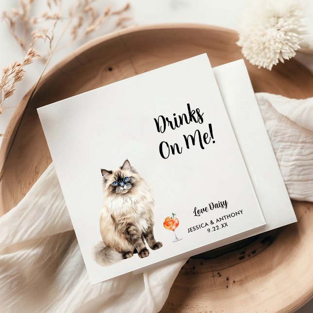 Guardanapos de Cocktail para Casamento de Gato (Criador carregado)